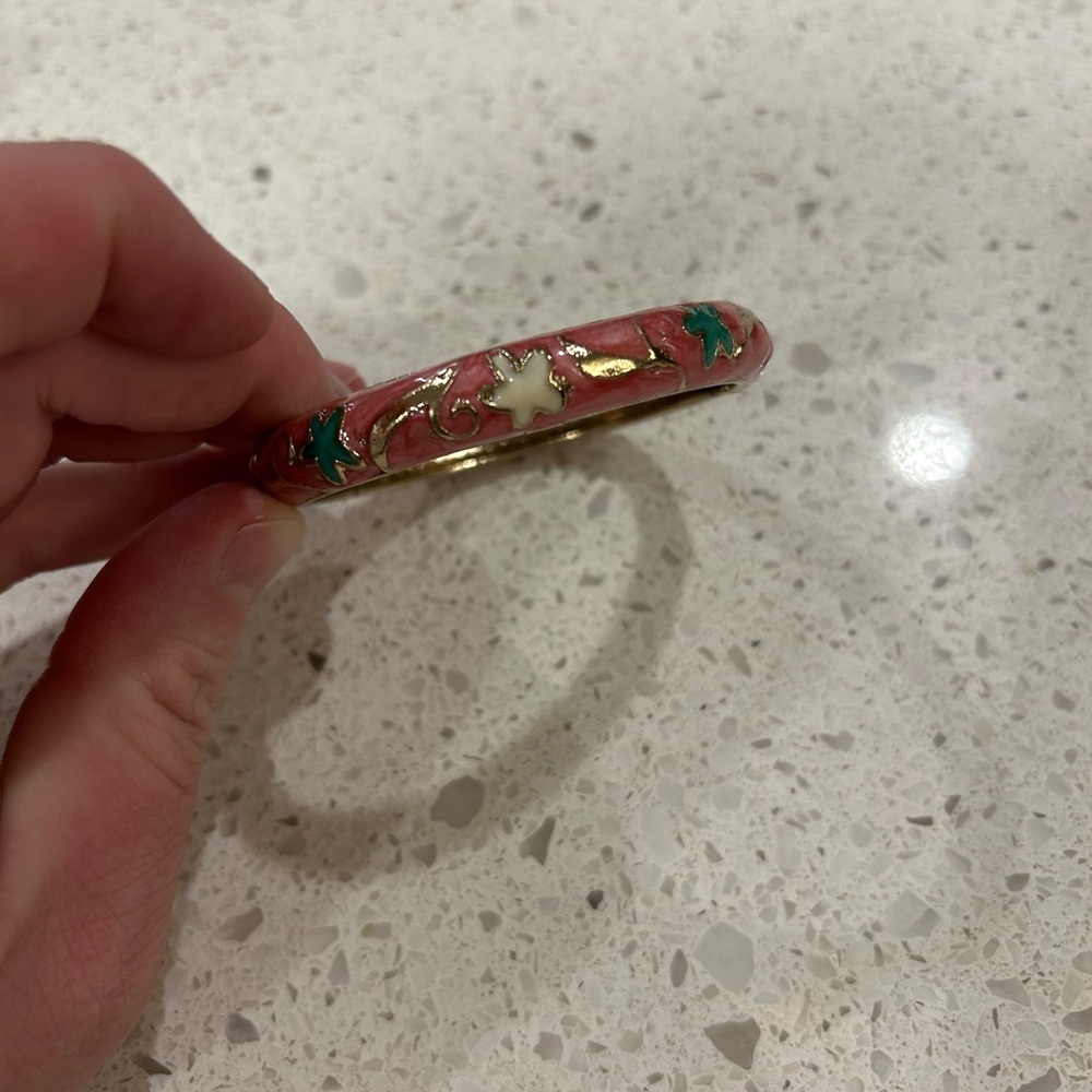 Pink and Green Enamel Bangle